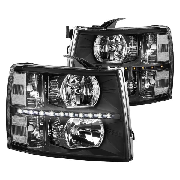 Lumen® - Black Euro Headlights with Parking LEDs