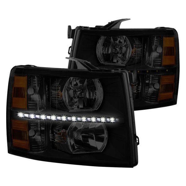 Lumen® - Black/Smoke Euro Headlights with Parking LEDs