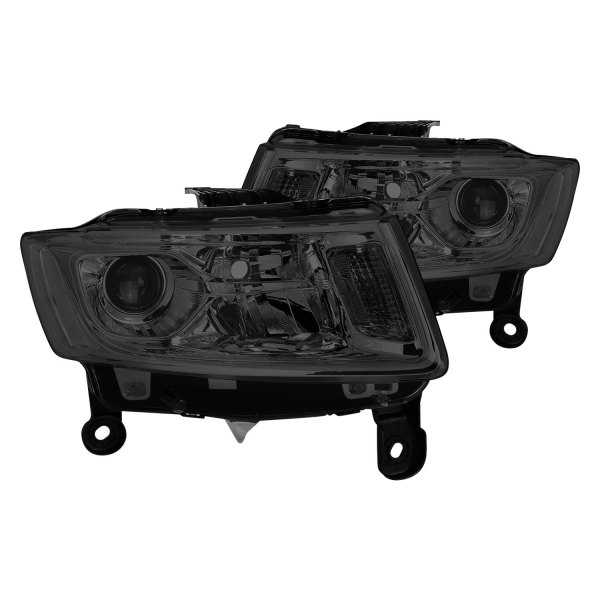 Lumen® - Chrome/Smoke Projector Headlights, Jeep Grand Cherokee