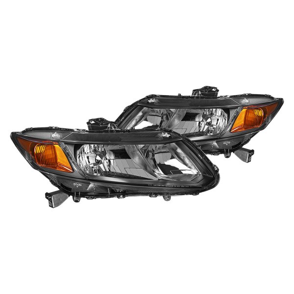 Lumen® - Black Factory Style Headlights, Honda Civic
