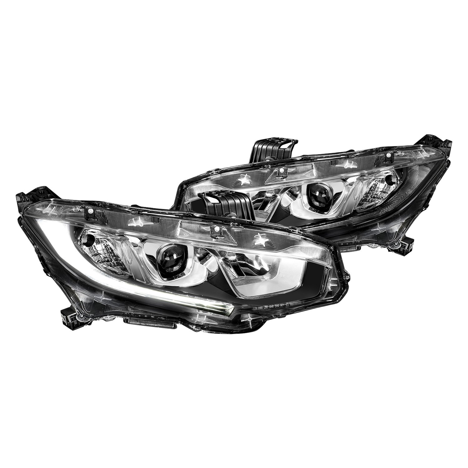 Lumen® Honda Civic with Factory Halogen Headlights 2018 Chrome LED