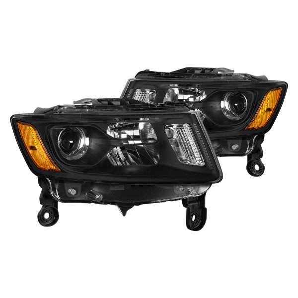 Lumen® - Black Factory Style Headlights, Jeep Grand Cherokee