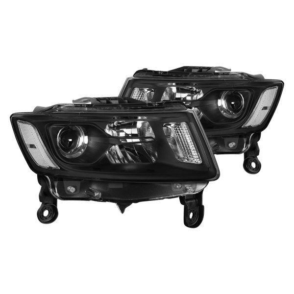 Lumen® - Black Factory Style Headlights, Jeep Grand Cherokee