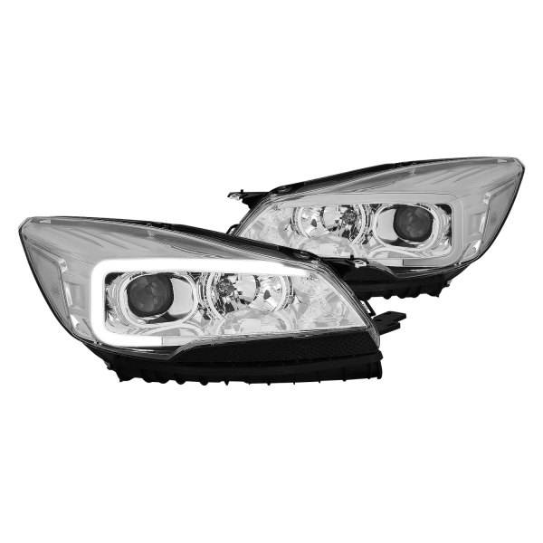 Lumen® - Chrome LED DRL Bar Projector Headlights, Ford Escape