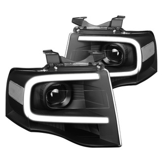 Lumen® - Black LED DRL Bar Projector Headlights