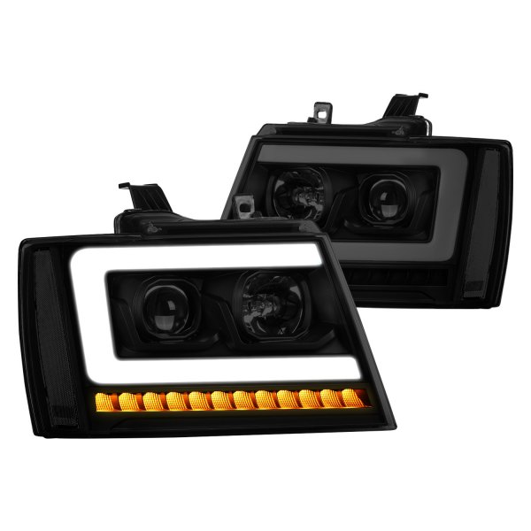 Lumen® - Black/Smoke DRL Bar Projector Headlights with Sequential LED Turn Signal