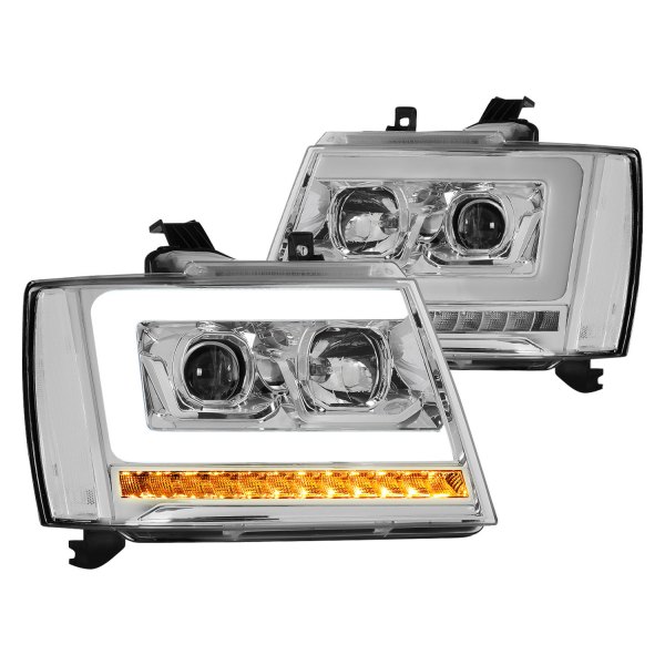 Lumen® - Chrome DRL Bar Projector Headlights with Sequential LED Turn Signal