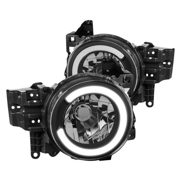 Lumen® - Black LED DRL Bar Headlights, Toyota FJ Cruiser