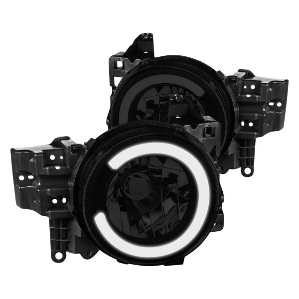 Lumen® - Black/Smoke LED DRL Bar Headlights, Toyota FJ Cruiser