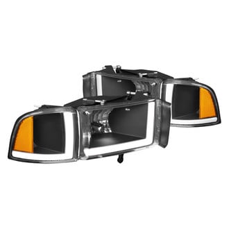 Lumen® - Black LED DRL Bar Headlights with Turn Signal/Corner Lights