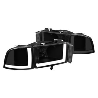 Lumen® - Black/Smoke LED DRL Bar Headlights with Turn Signal/Corner Lights