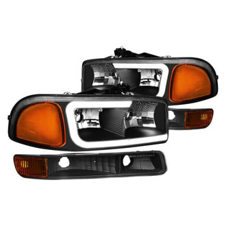 Lumen® - Black LED DRL Bar Headlights with Turn Signal/Parking Lights