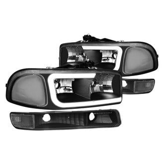 Lumen® - Black LED DRL Bar Headlights with Turn Signal/Parking Lights