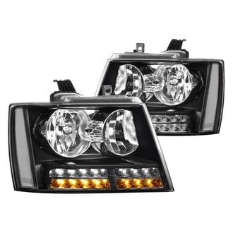 Lumen® - Black Euro Headlights with LED DRL and Turn Signal