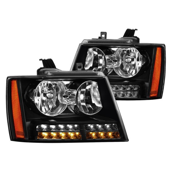 Lumen® - Black/Smoke Euro Headlights with LED DRL and Turn Signal