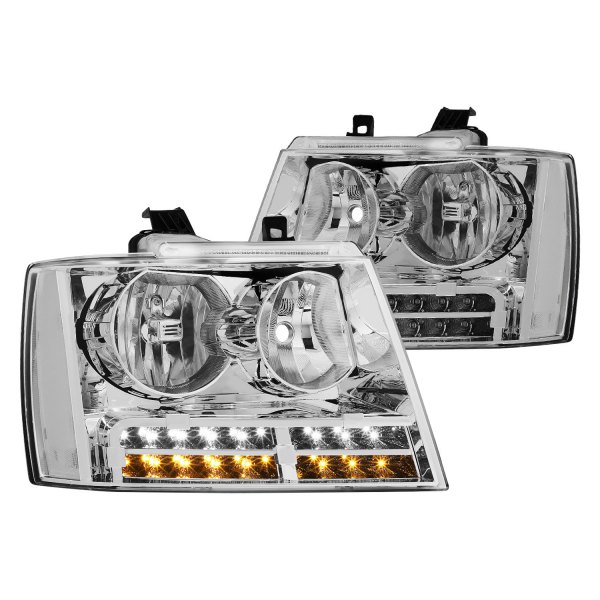 Lumen® - Chrome Euro Headlights with LED DRL and Turn Signal