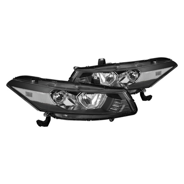 Lumen® - Black Factory Style Projector Headlights, Honda Accord
