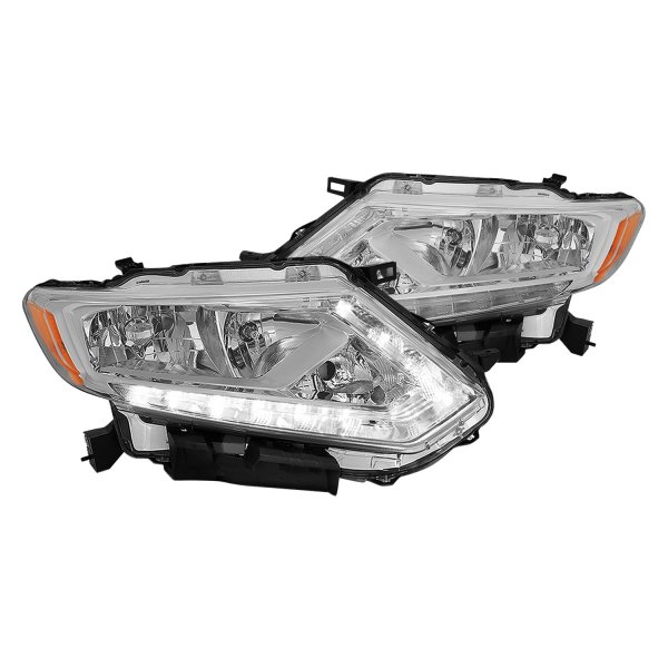 Lumen® - Chrome Euro Headlights with LED DRL, Nissan Rogue