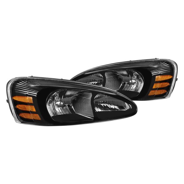 Lumen® - Black Factory Style Headlights, Pontiac Grand Prix
