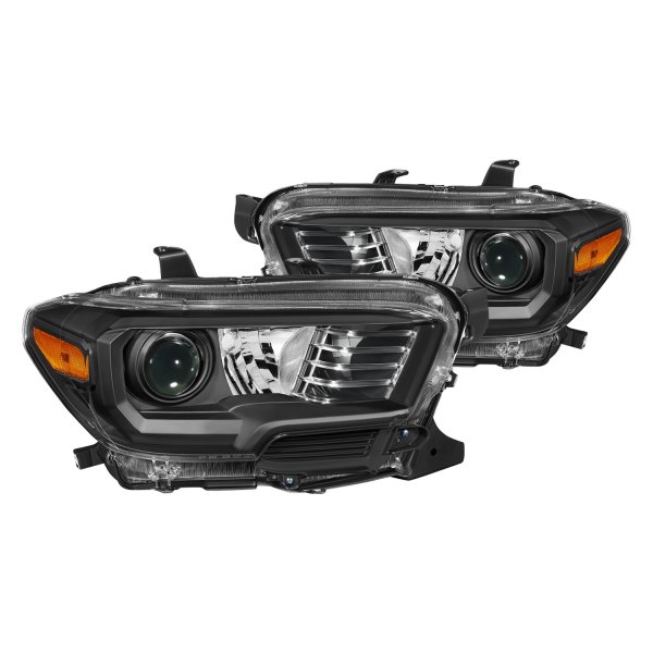 Lumen® - Black Projector Headlights, Toyota Tacoma