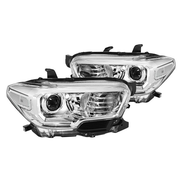 Lumen® - Chrome Factory Style Projector Headlights, Toyota Tacoma