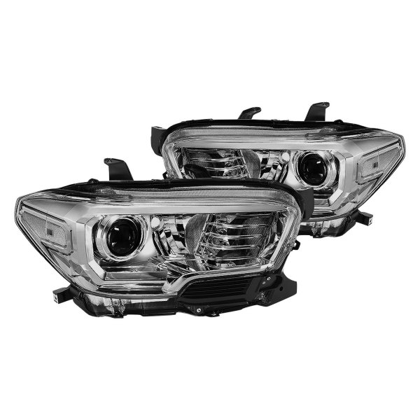 Lumen® - Chrome/Smoke Projector Headlights, Toyota Tacoma