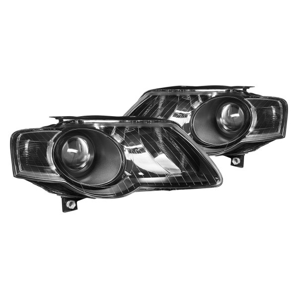 Lumen® - Black Projector Headlights, Volkswagen Passat