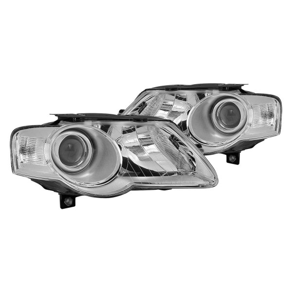Lumen® - Chrome Factory Style Projector Headlights, Volkswagen Passat