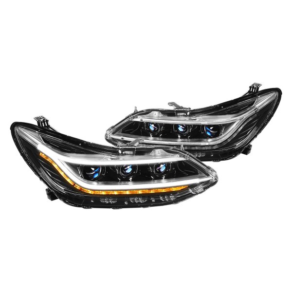 Lumen® - Black DRL Bar Projector LED Headlights with Sequential Turn Signal, Chevy Cruze
