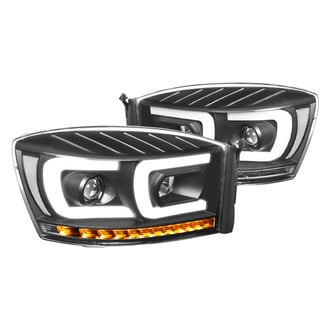Lumen® - Black DRL Bar Projector Headlights with Sequential LED Turn Signal