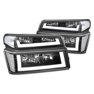 Lumen® - Black LED DRL Bar Euro Headlights