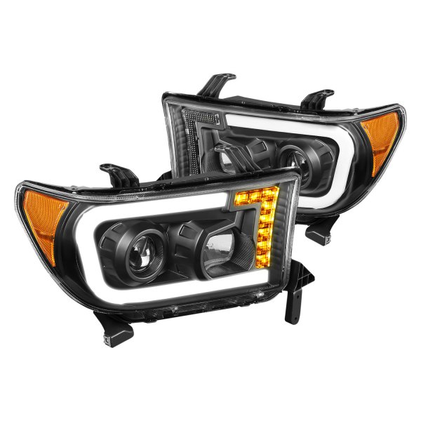 Lumen® - Black DRL Bar Projector Headlights with LED Turn Signal