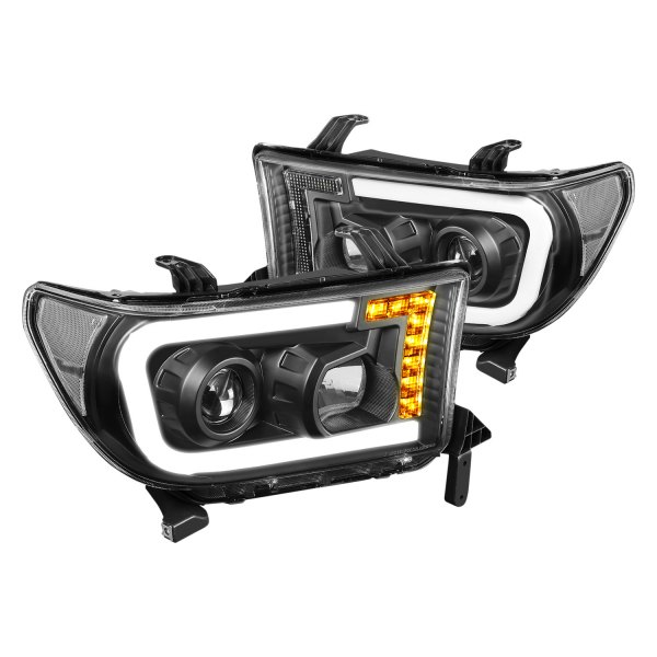 Lumen® - Black DRL Bar Projector Headlights with LED Turn Signal