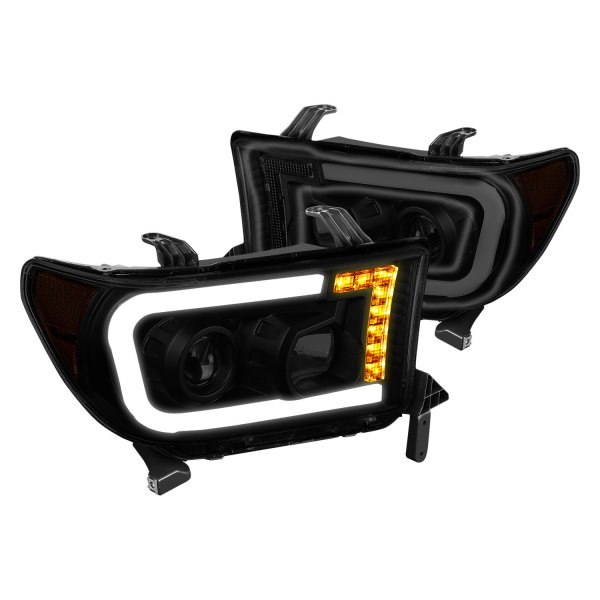 Lumen® - Black/Smoke DRL Bar Projector Headlights with LED Turn Signal
