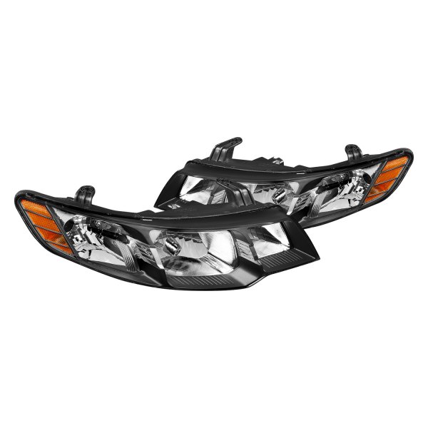 Lumen® - Black Factory Style Headlights, Kia Forte