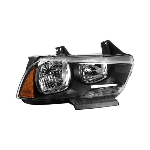 Lumen® - Passenger Side Black Factory Style Headlight, Dodge Charger