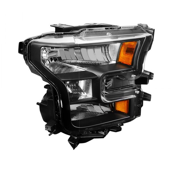 Lumen® - Passenger Side Black Euro Headlight, Ford F-150