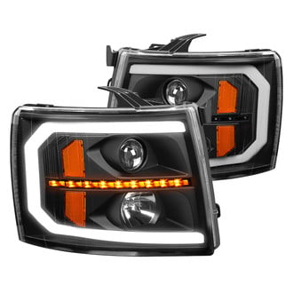 Lumen® - Black LED DRL Bar Projector Headlights with Sequential Turn Signal