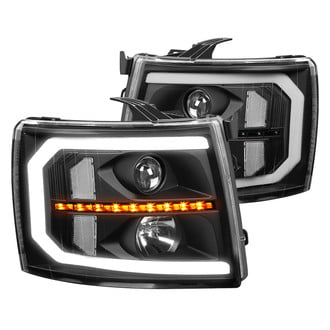 Lumen® - Black LED DRL Bar Projector Headlights with Sequential Turn Signal
