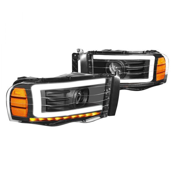 Lumen® - Black LED DRL Bar Projector Headlights with Sequential Turn Signal