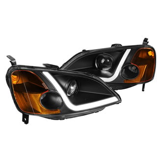 Lumen® - Black LED DRL Bar Projector Headlights