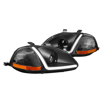 Lumen® - Black LED DRL Bar Projector Headlights