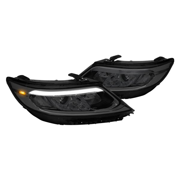 Lumen® - Chrome/Smoke LED DRL Bar Projector Headlights, Kia Sorento