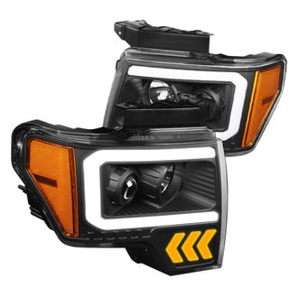 Lumen® - Black LED DRL Bar Projector Headlights with Sequential Turn Signal
