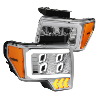 Lumen® - Chrome LED DRL Bar Projector Headlights with Sequential Turn Signal