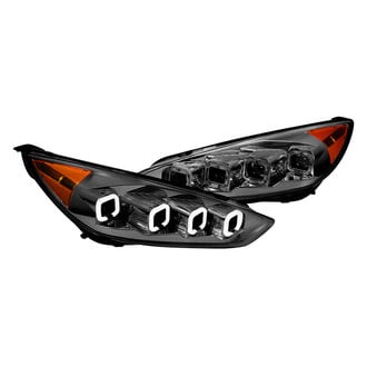 Lumen® - Chrome/Smoke Switchback Halo Quad Projector LED Headlights with Sequential Turn Signal