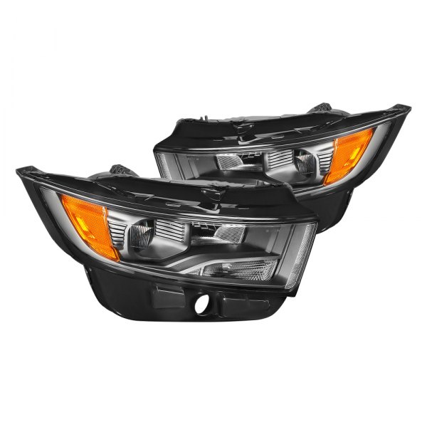 Lumen® - Black Factory Style Projector Headlights, Ford Edge