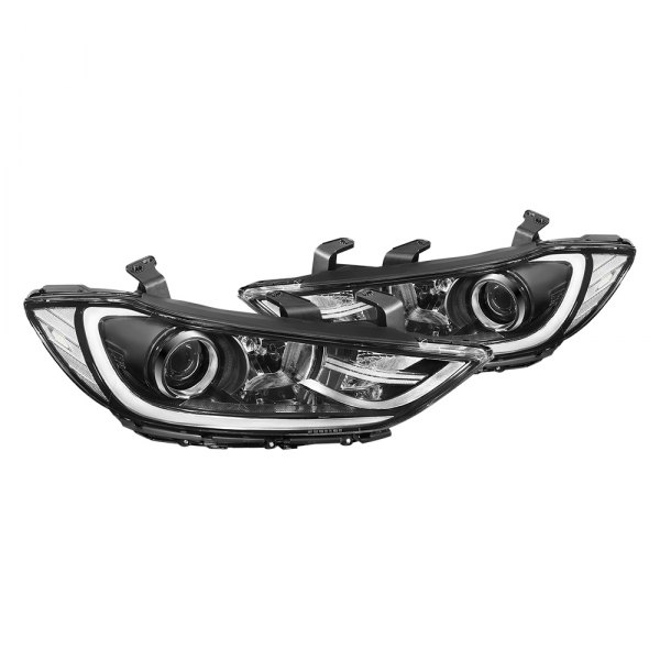 Lumen® - Chrome Factory Style Projector Headlights, Hyundai Elantra