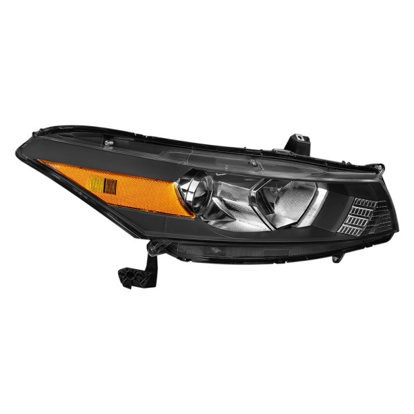 Lumen® - Passenger Side Black Factory Style Projector Headlight, Honda Accord