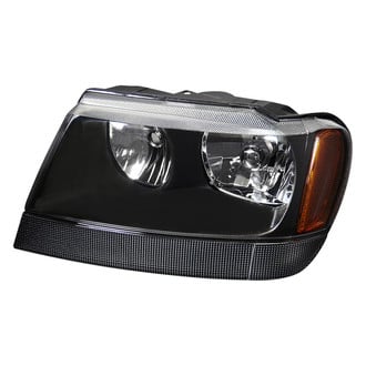 Lumen® - Driver Side Black Euro Headlight